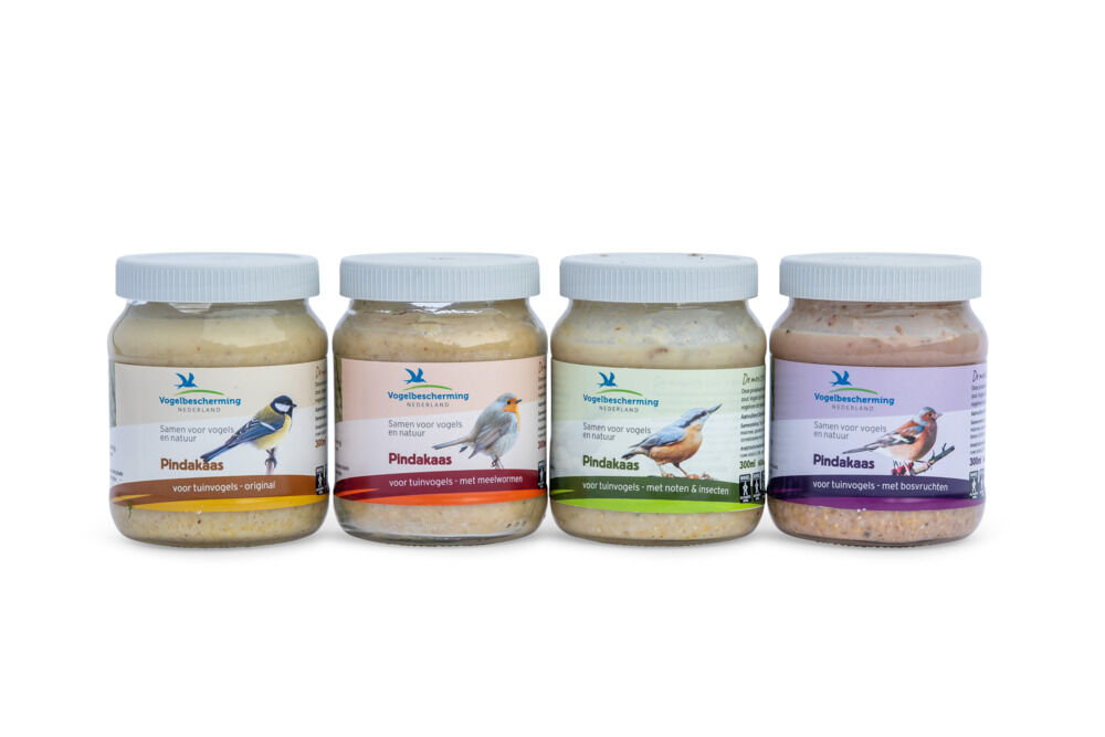 Vogelbescherming - Vogelpindakaas - Bosvruchten - Tuinvogelvoer - 330 gram