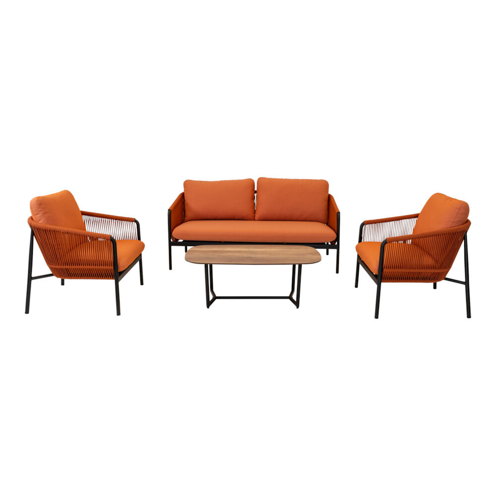 Lesli Living Osaka - Loungeset - 1.00 cm - Oranje - 165.00 cm - 1.00 cm