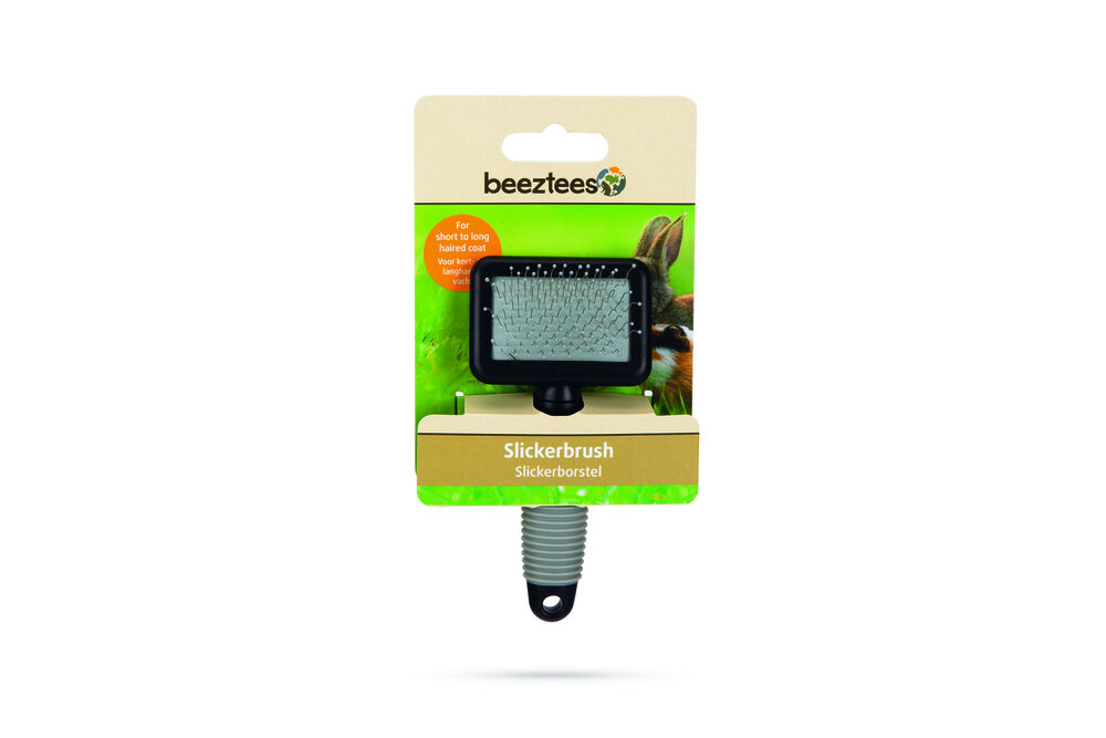 Beeztees - Slickerborstel - 16.00 cm - Zwart / grijs - 9.00 cm - 12.00 cm - 3.50 cm