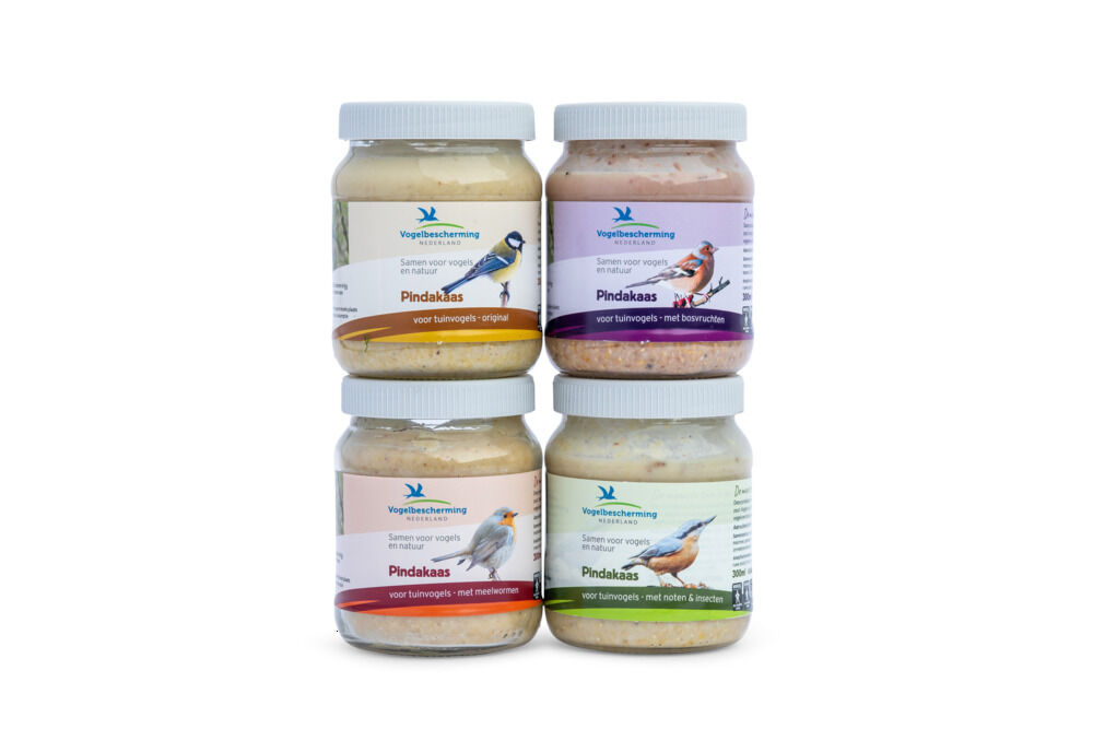 Vogelbescherming - Vogelpindakaas - Bosvruchten - Tuinvogelvoer - 330 gram
