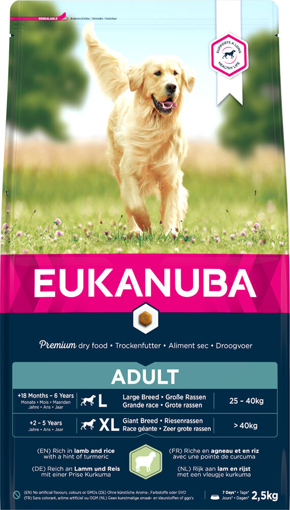 Eukanuba Dog Adult Large Breed - Hondenvoer - Lam - Rijst - 2,5 kg Eukanuba Dog Adult Large Breed - Hondenvoer - Lam - Rijst - 2,5 kg