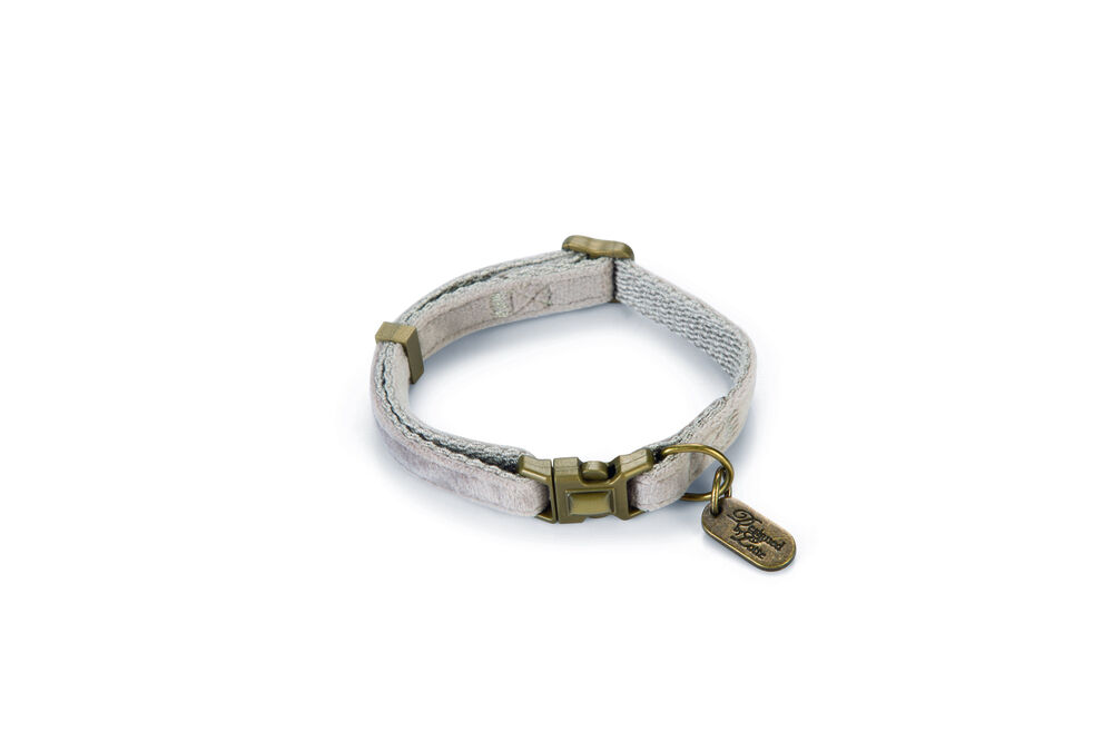 Designed by Lotte Velura - Kattenhalsbandje - 30 cm - 20.90 cm - Grijs - 10 mm - 5.90 cm - 3.00 cm
