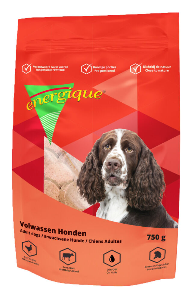 Energique Volwassen - Vers Vlees - Hondenvoer - Kip - Rund - 750 gram