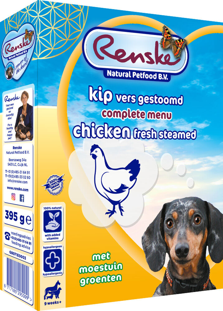 Renske Vers Vlees Voeding - Hondenvoer - Kip - 395 gram Renske Vers Vlees Voeding - Hondenvoer - Kip - 395 gram
