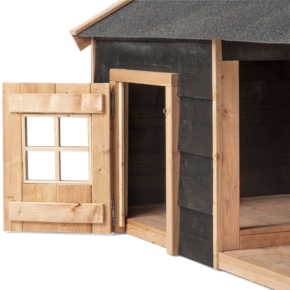 Voldux Sven - Hondenhok - 110.00 cm - Naturel / zwart - 113.00 cm - 201.00 cm