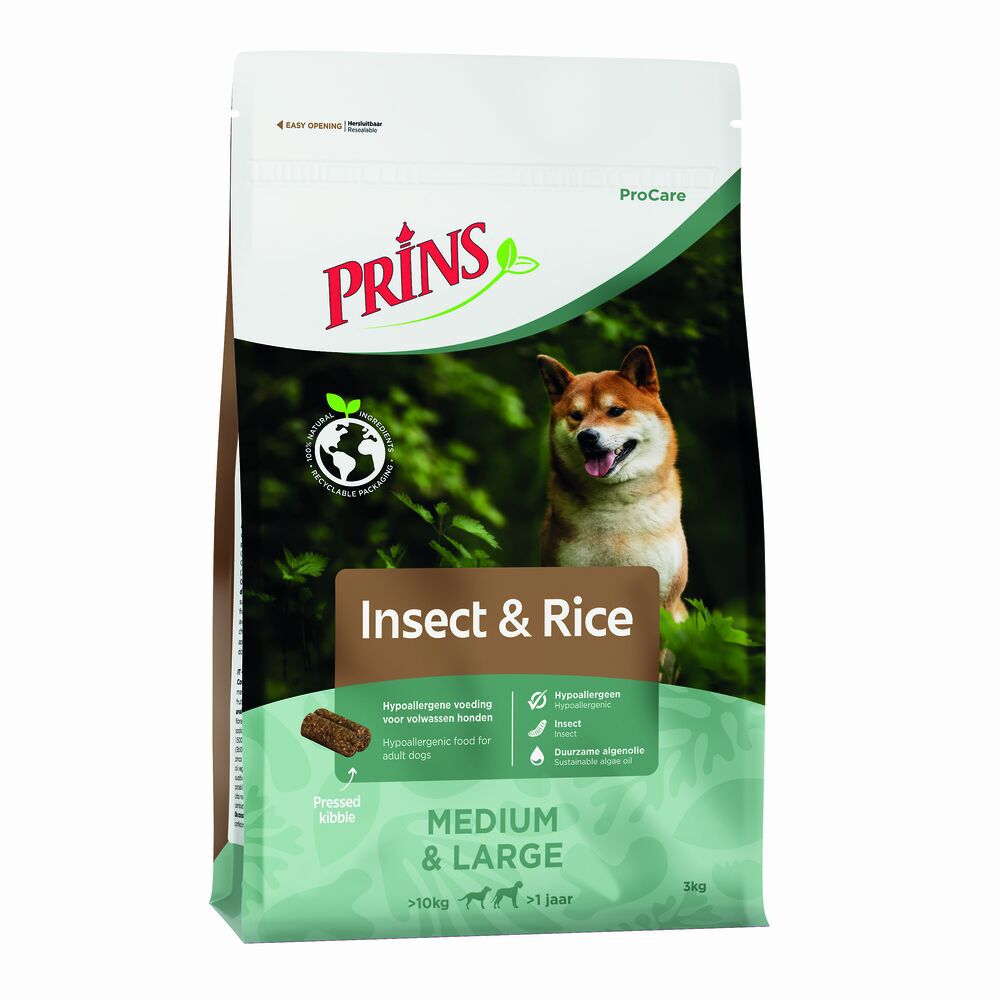 Prins Procare Medium - Large Geperste brok - Hondenvoer - Insecten - Rijst