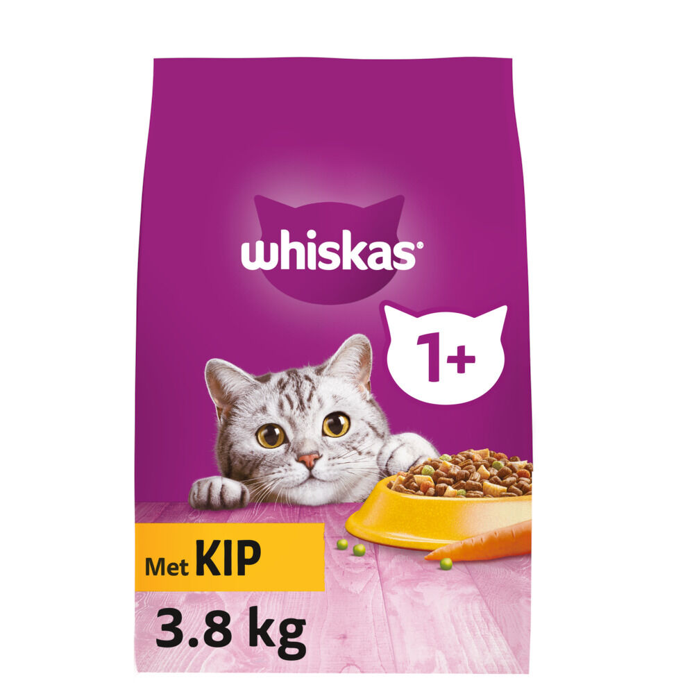 Whiskas 1+ Adult Droge Brokjes - Kattenvoer - Kip - 3,8 kg