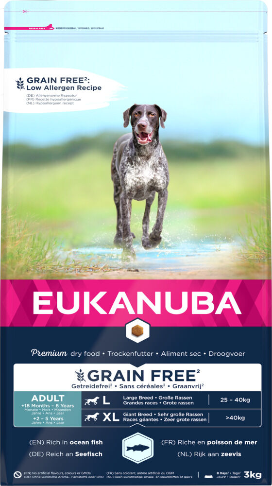 Eukanuba Adult Large breed Graanvrij - Hondenvoer - Vis - 3 kg