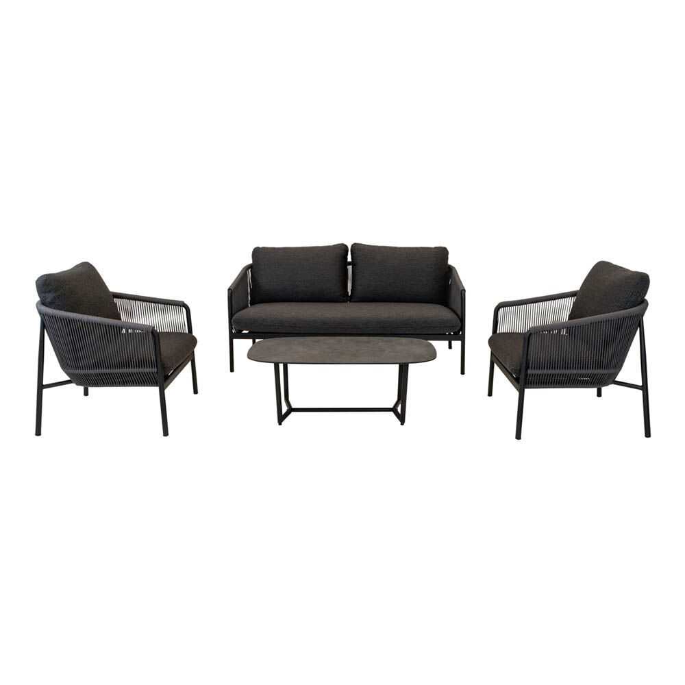 Lesli Living Osaka - Loungeset - 1.00 cm - Zwart - 165.00 cm - 1.00 cm