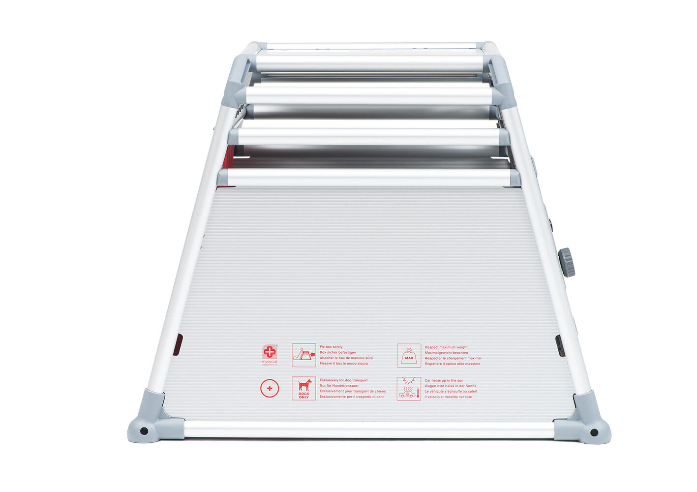 4Pets Pro 2 -  Autobench Hond - M - Zilvergrijs - 66x54,5x83,5 cm