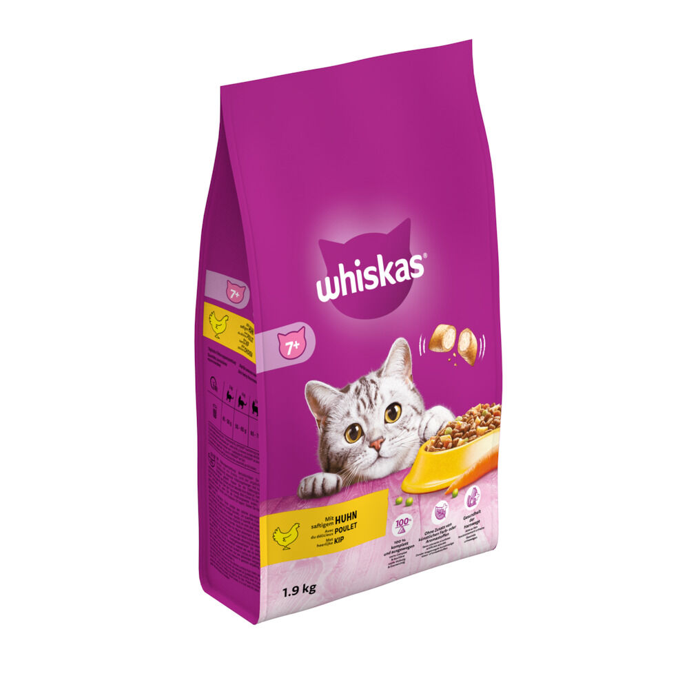 Whiskas 7+ Senior Droge Brokjes - Kattenvoer - Kip - 1,9 kg