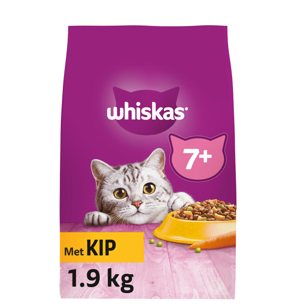 Whiskas 7+ Senior Droge Brokjes - Kattenvoer - Kip - 1,9 kg