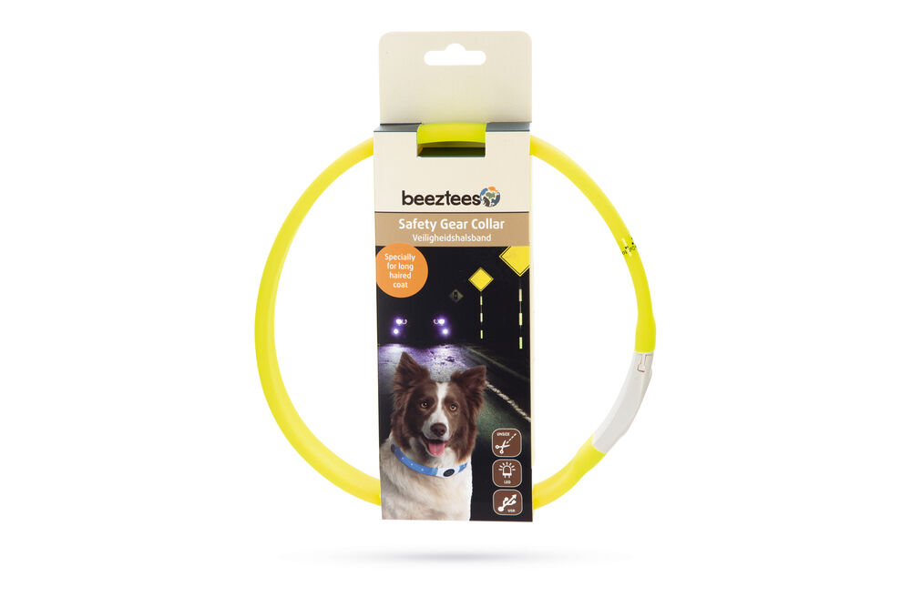 Beeztees Safety Gear Glowy USB - Lichtgevende Halsband - Hond - 25.70 cm - Geel - 21.50 cm - 4.60 cm