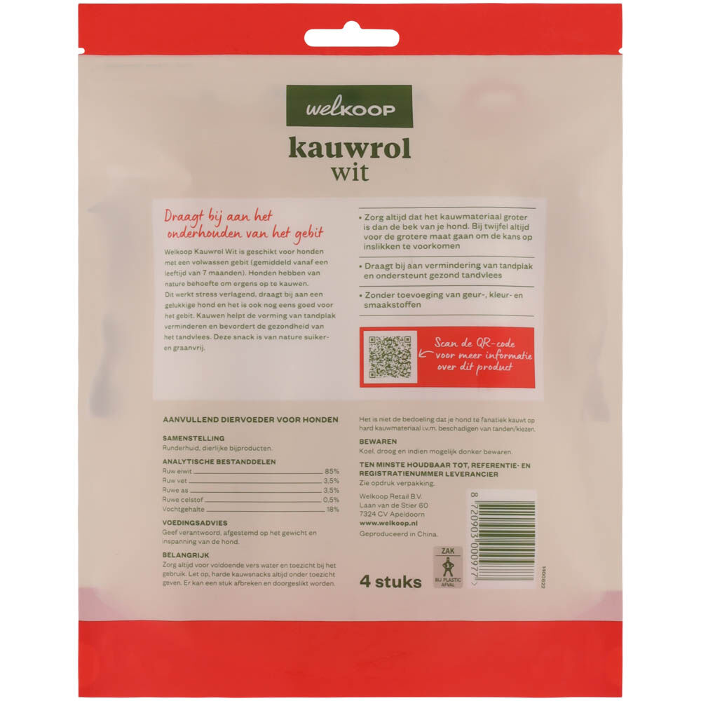 Welkoop - Kauwrol - Wit - 25.80 cm - 400.00 - 20.00 cm - rund - 4.00 cm