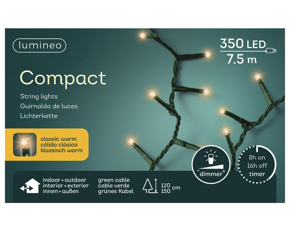 Lumineo Compact - Kerstboomverlichting - 350 lampjes - Klassiek warm wit