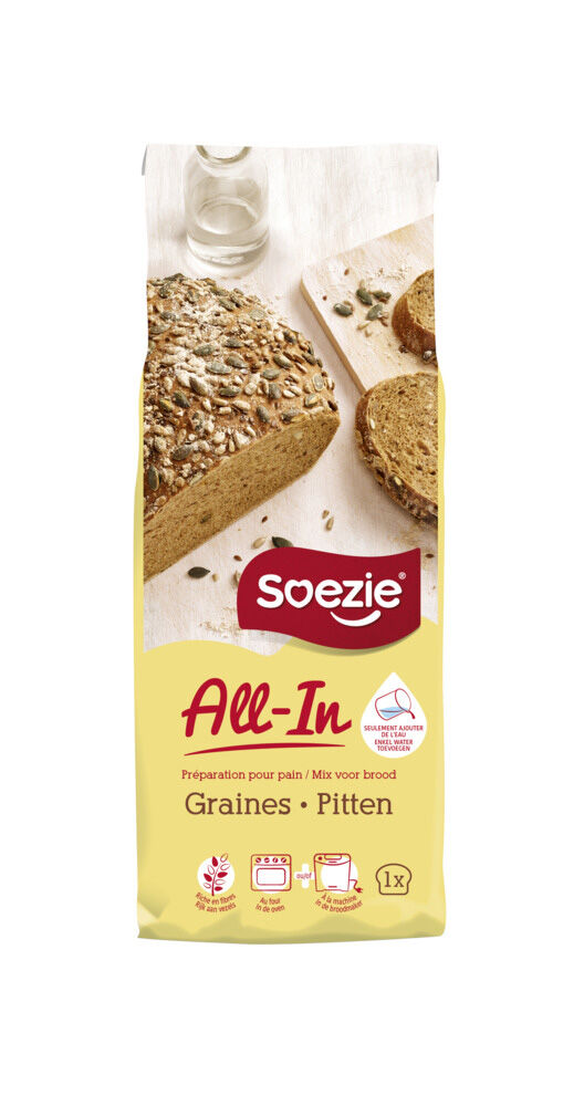 Soezie All-in-mix Brood met pitten - Broodmeel - 500 gram